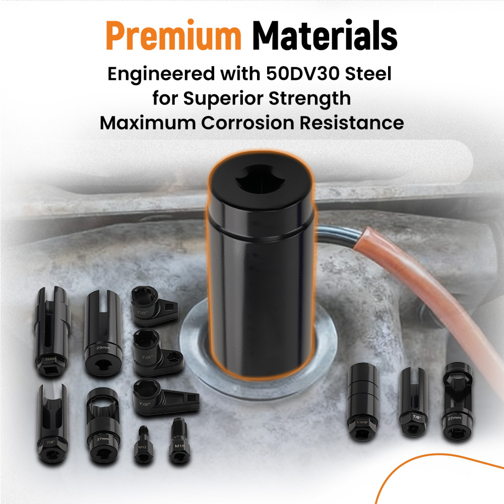 1/2 3/8 Drive Oxygen Sensor Socket 22mm 27mm 29mm 7/8 1 1-1/16 Set