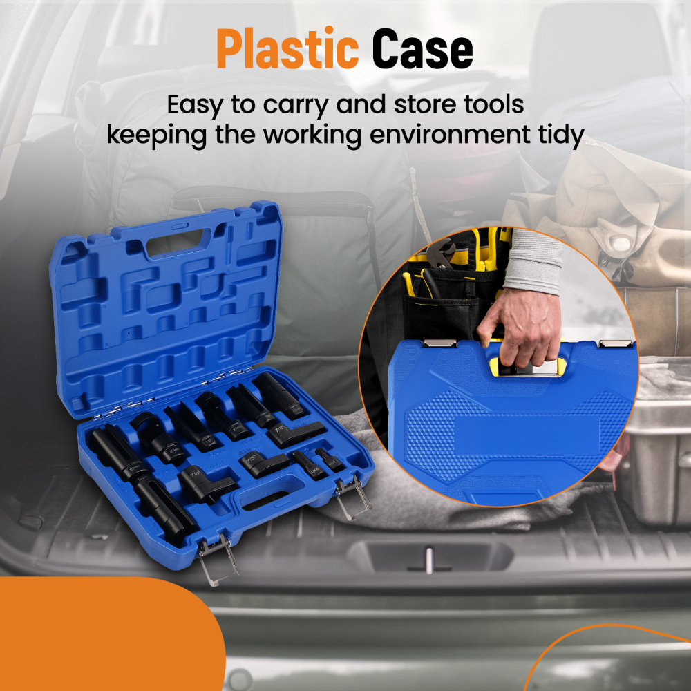 1/2 3/8 Drive Oxygen Sensor Socket 22mm 27mm 29mm 7/8 1 1-1/16 Set