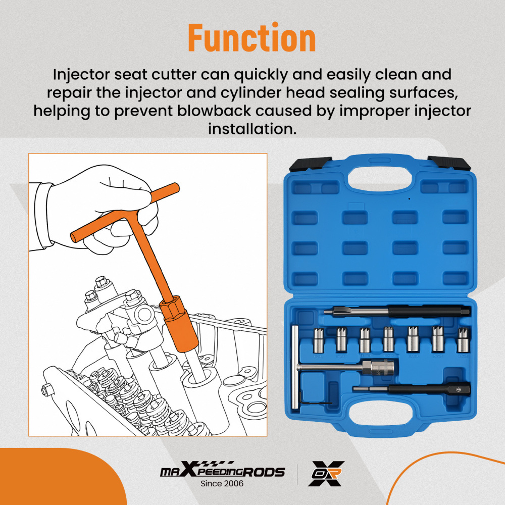 11pc Diesel Engine Carbon Cleaner Tool Kit for Cars Injector compatible for Seat Cutter Set