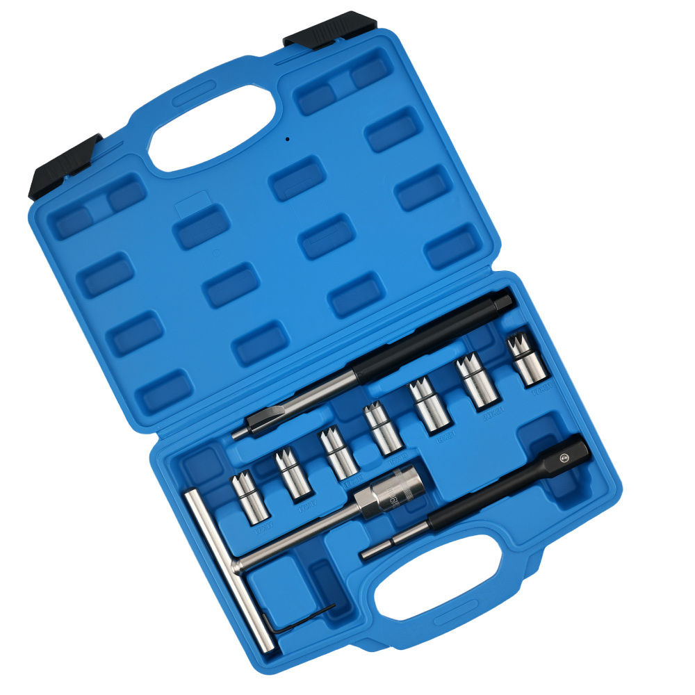 11pc Diesel Engine Carbon Cleaner Tool Kit for Cars Injector compatible for Seat Cutter Set