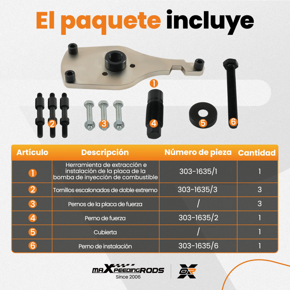 Extractor Bomba Combustible compatible para Ford Transit Custom 2016+ 303-1635 YMFS
