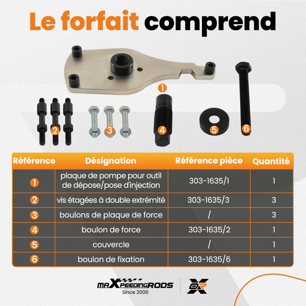 Kit Installation Dépose compatible pour Ford Transit Tourneo 2016+ 303-1635 Diesel