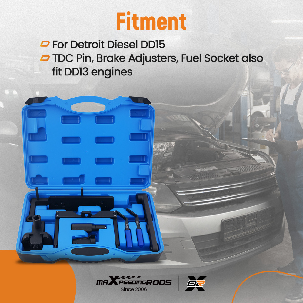9PCS Engine Timing Tool Kit for Detroit Diesel DD15 DD13 with Storage compatible for Case