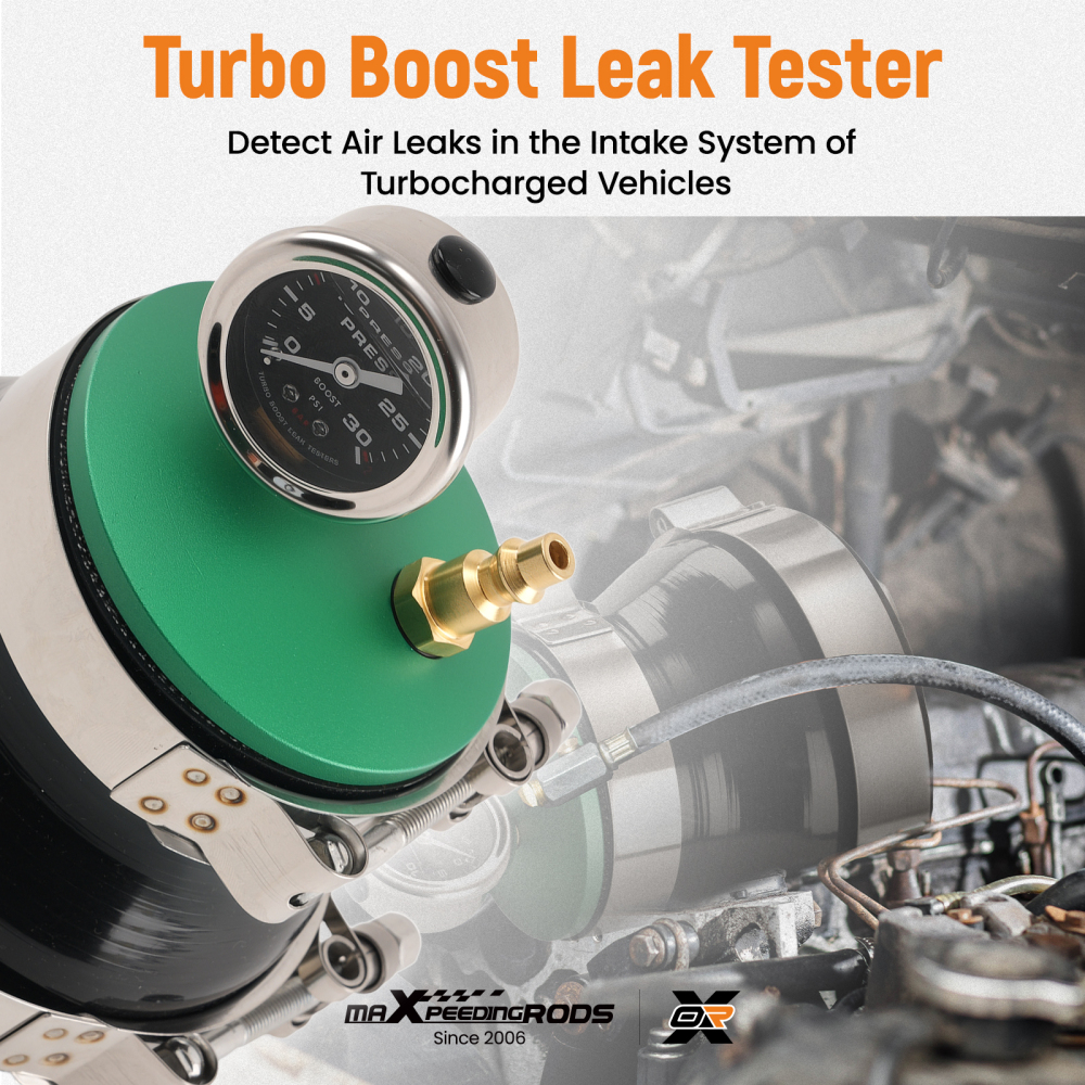 4 Inlet Turbo Boost Leak Tester 30PSI Gauge Steel Plastic Rubber Tool