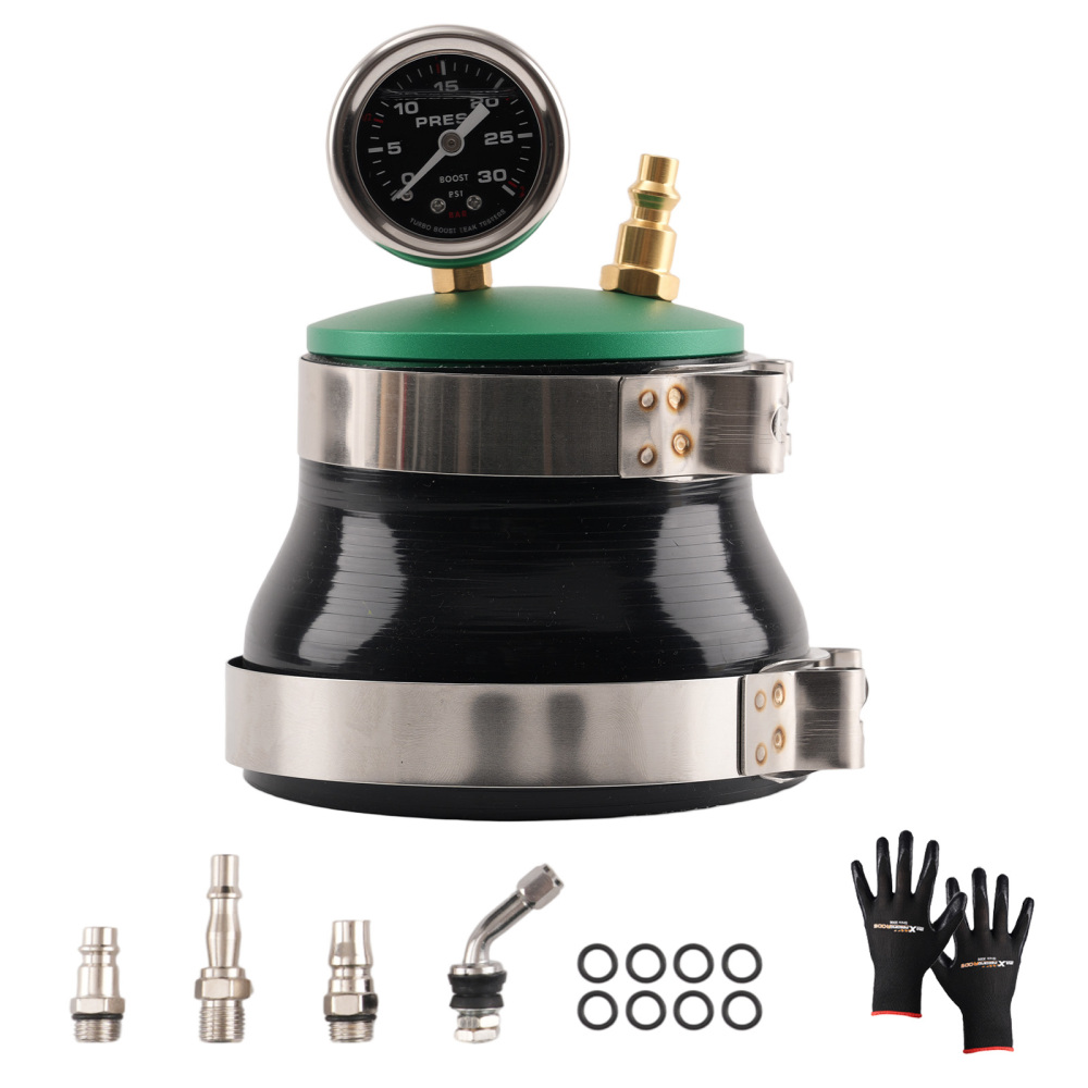 4 Inlet Turbo Boost Leak Tester 30PSI Gauge Steel Plastic Rubber Tool