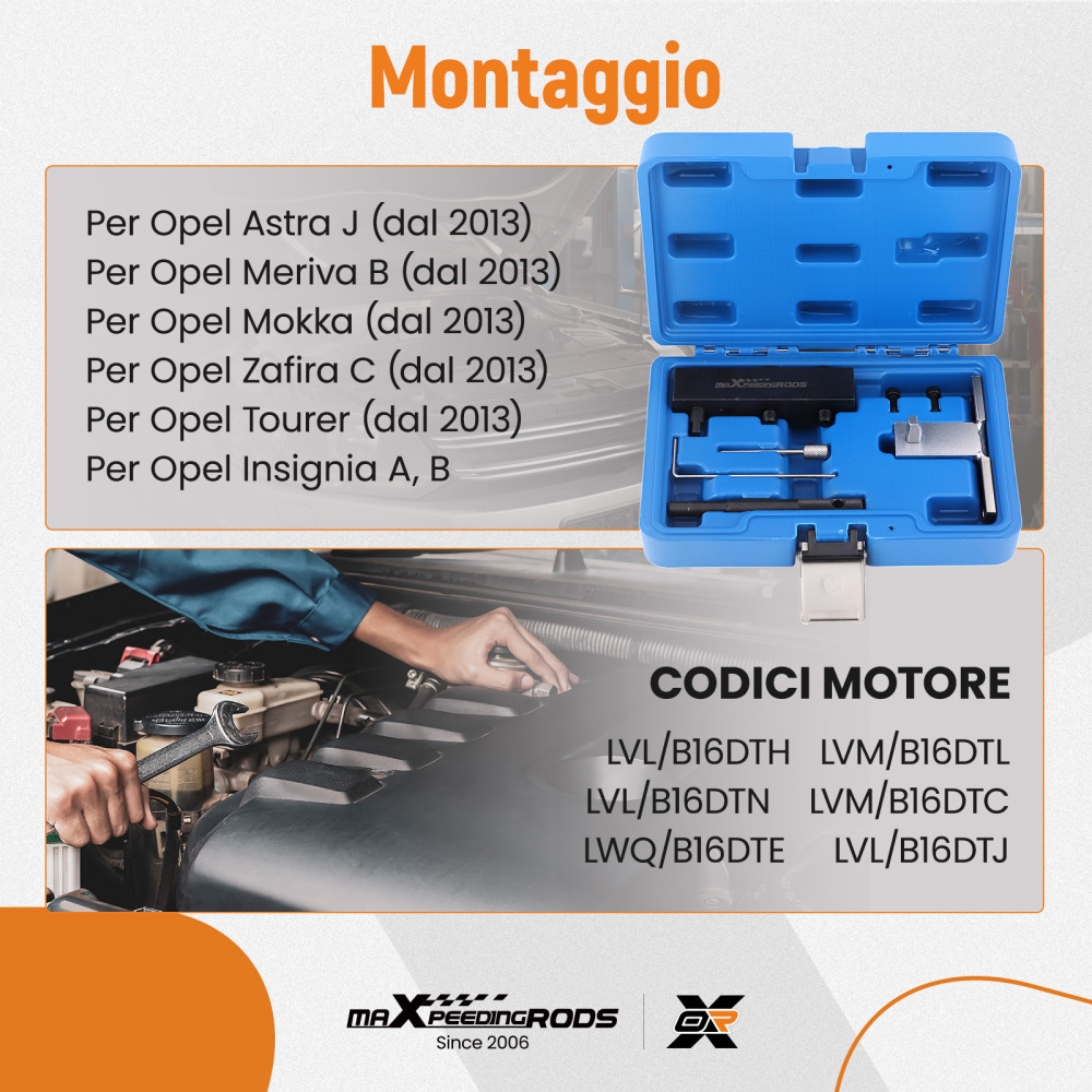 Kit Attrezzi Distribuzione compatibile per Opel Astra B16DTJ EN-51143 EN-6130