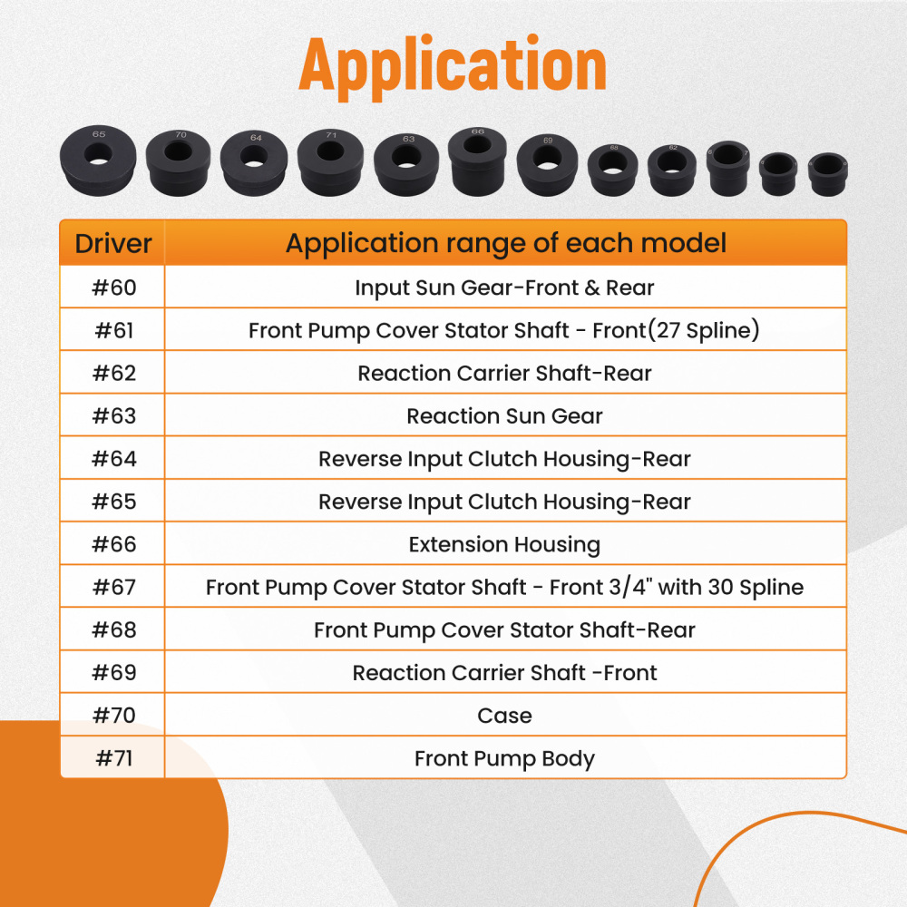 T-0220-700R4 Transmission Bushing Driver Kit compatible for GM 700-R4 4L60 4l60E 4L65E 13pc