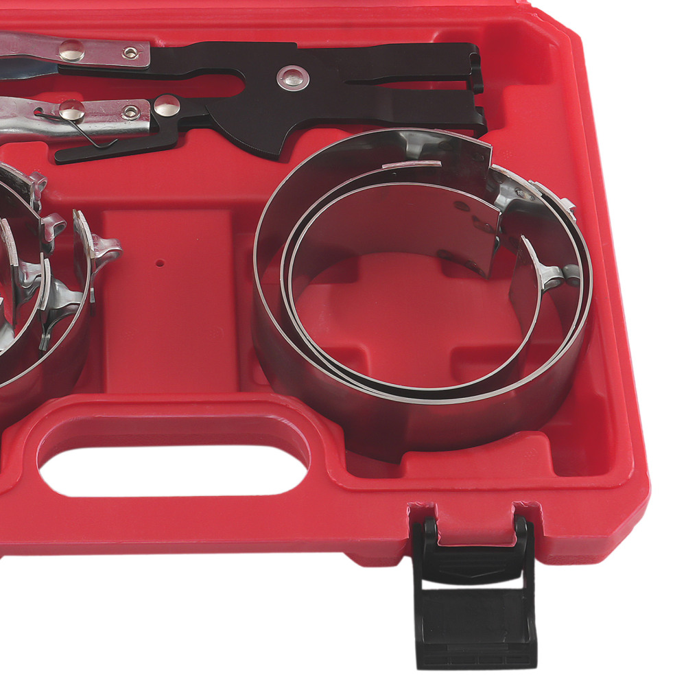 7-Piece Piston Ring Compressor 73-111mm for Car Engine Service Ratchet Set