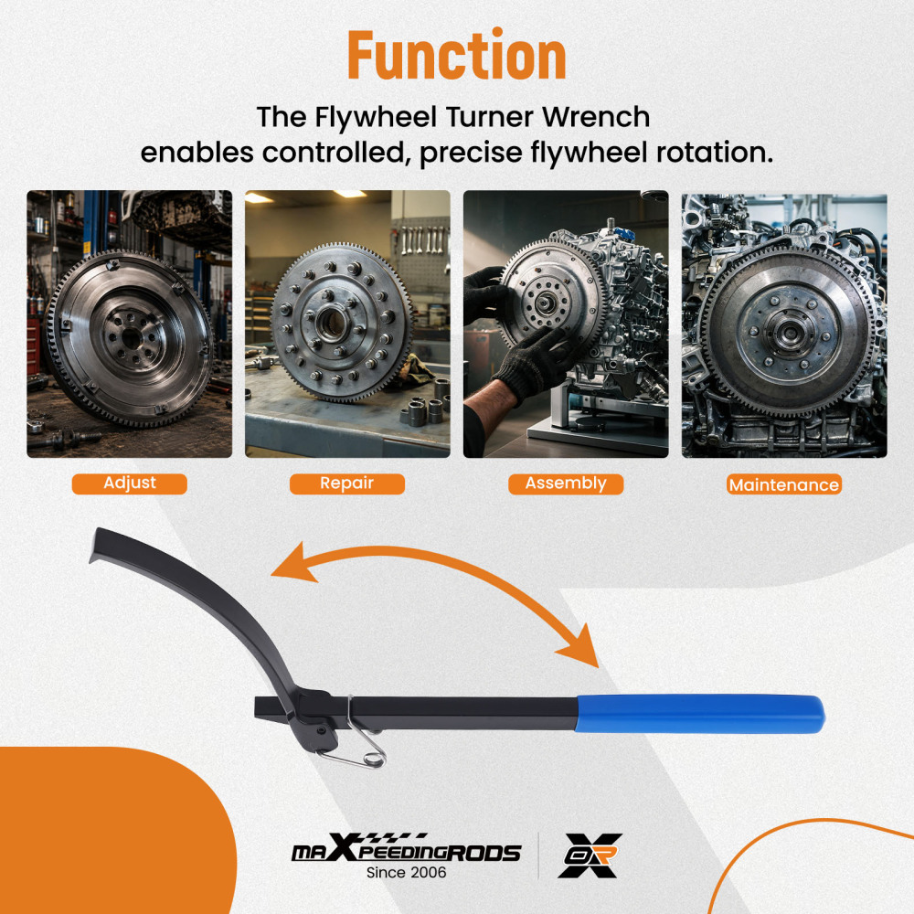 Carbon Steel Engine Flywheel compatible for Turner Wrench Flex Head Holder Tool