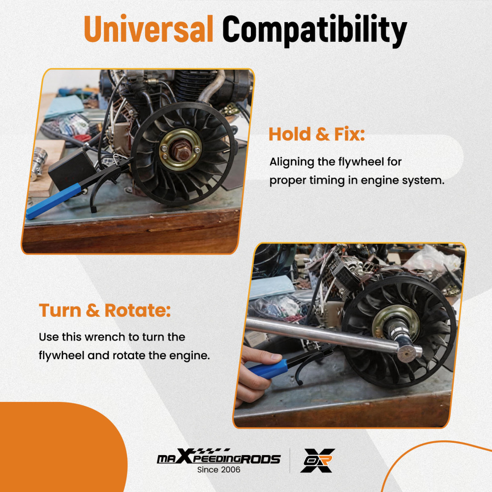 Carbon Steel Engine Flywheel compatible for Turner Wrench Flex Head Holder Tool