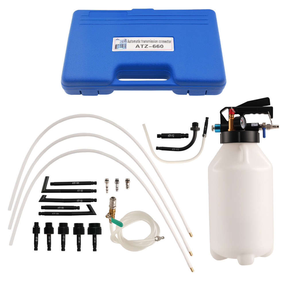 8L ATF Oil Extractor Dispenser Fluid Transfer Tool with Adapters 43PSIPressure