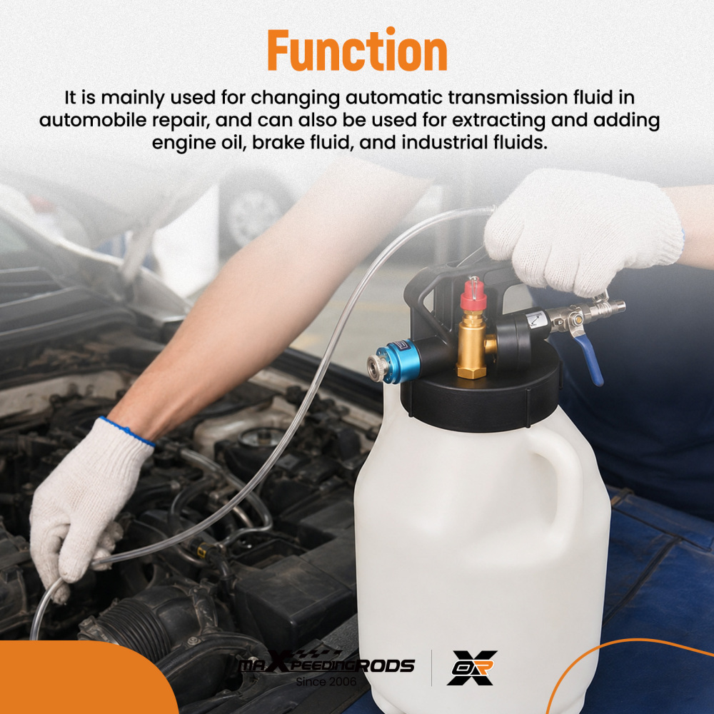 8L ATF Oil Extractor Dispenser Fluid Transfer Tool with Adapters 43PSIPressure