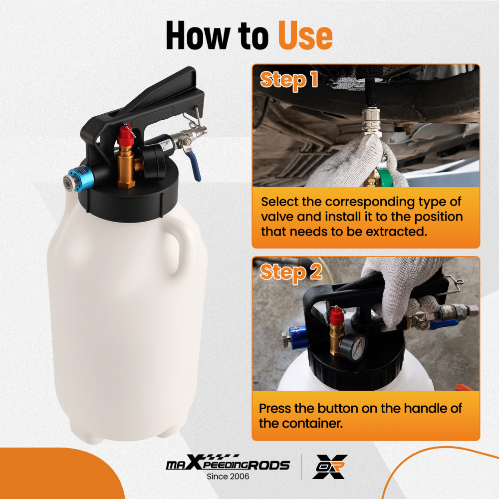 8L ATF Oil Extractor Dispenser Fluid Transfer Tool with Adapters 43PSIPressure