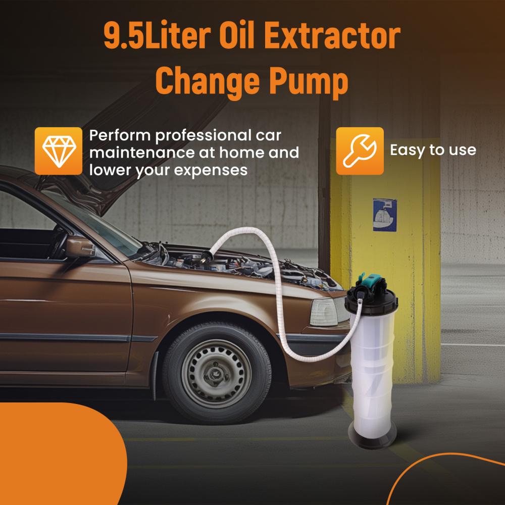 2.5 Gallon Fluid Extractor Pump Manual Pneumatic Oil Transfer Tool with 5ft Hose