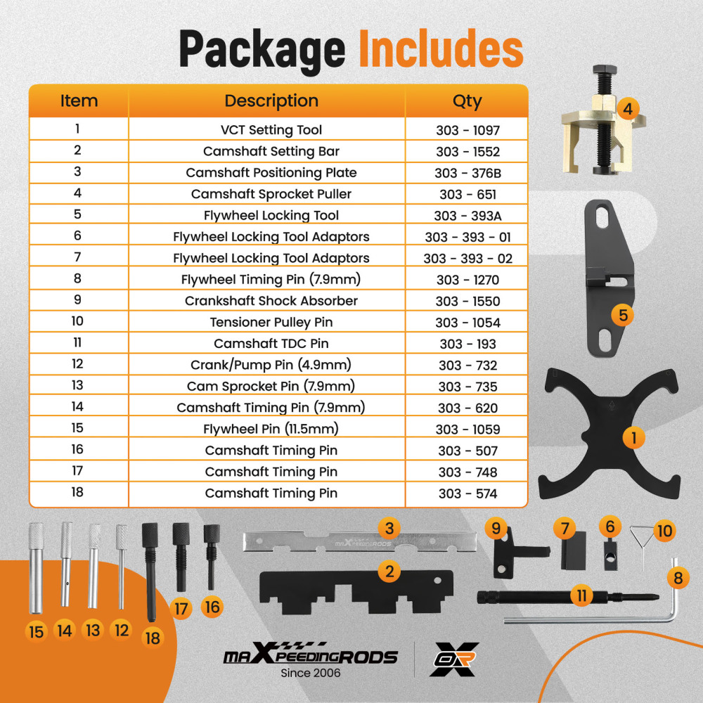 Timing Tool Kit compatible for Ford Focus Tourneo 1.4 1.6 1.8 2.0 303-1097 303-1550 303-393