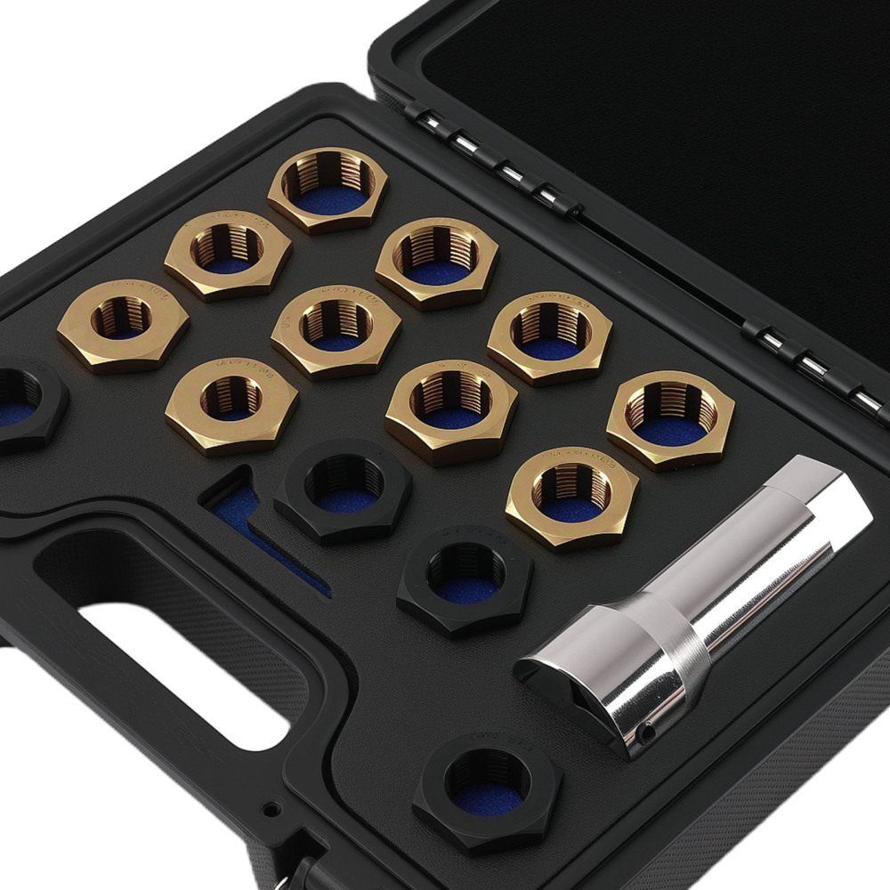 16-Piece Axle Spindle Thread Chaser Set, Thread Rethreading Restorer Tool Metric