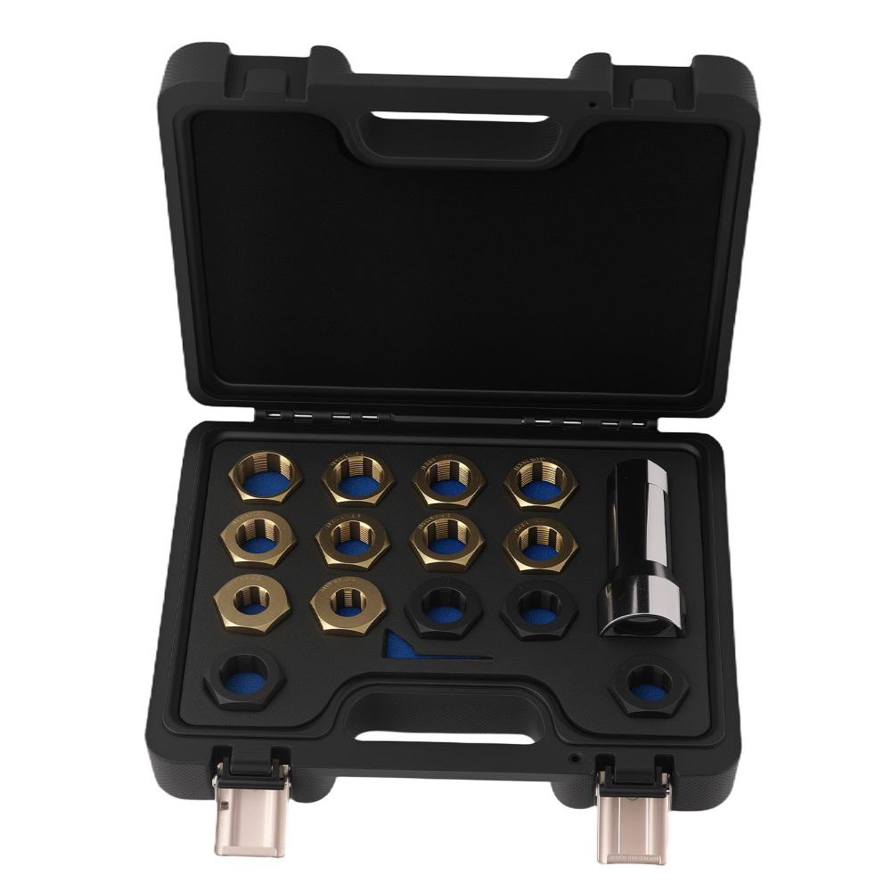 16-Piece Axle Spindle Thread Chaser Set, Thread Rethreading Restorer Tool Metric