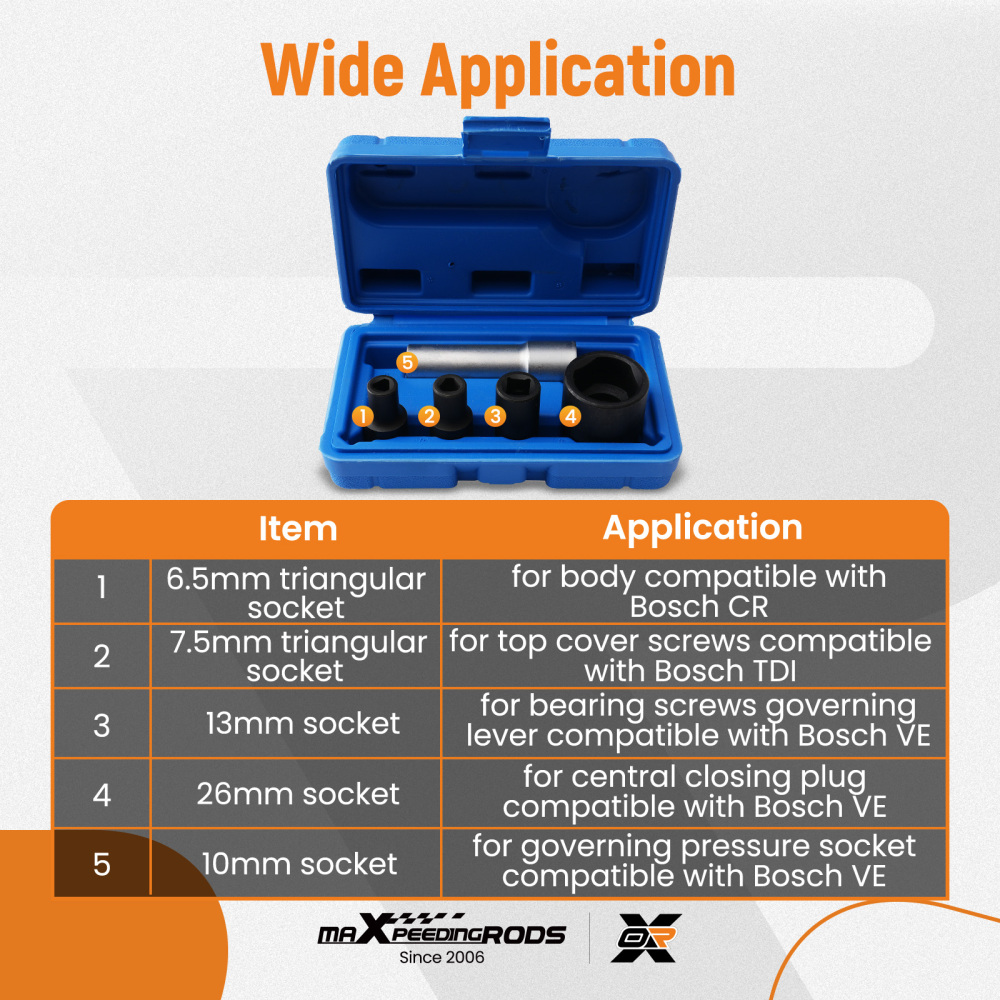 5x Diesel Injection Pump Removal InstallerTools Socket Set forVE VP TDI