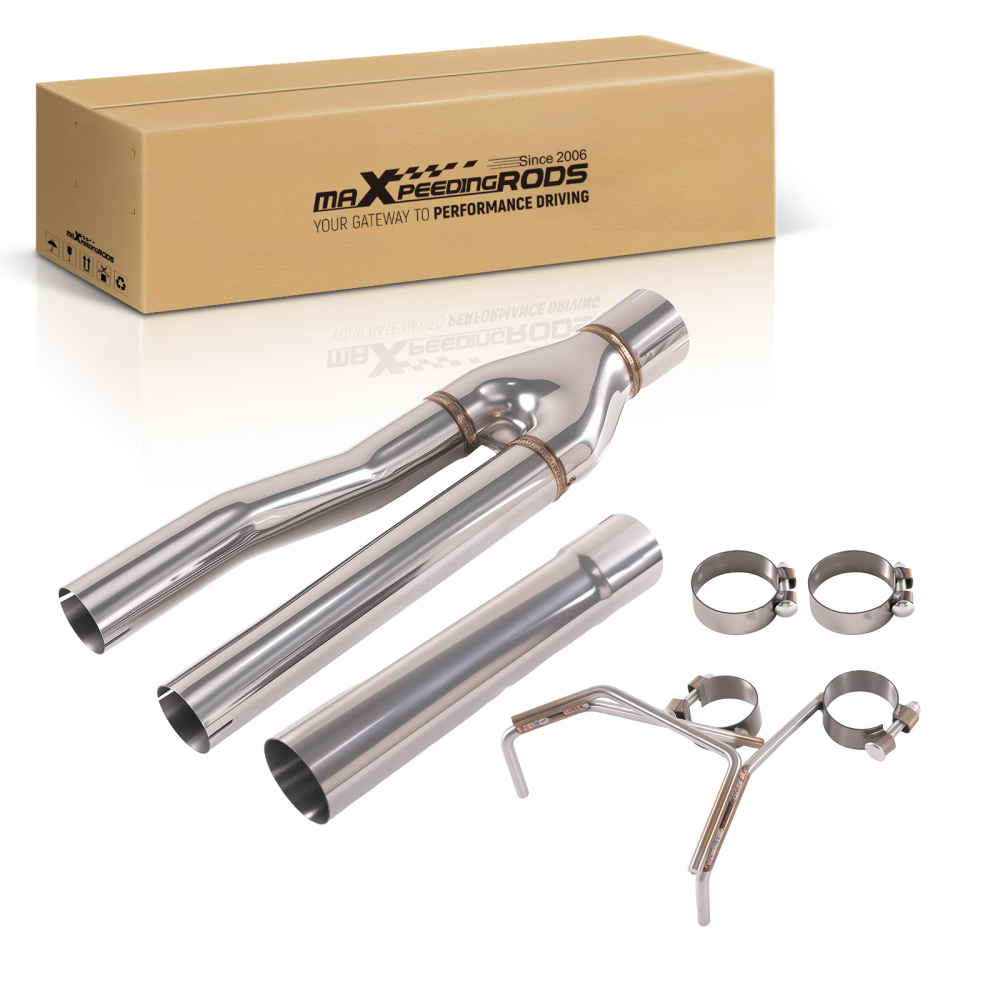Dual Exhaust Muffler Y-Pipe Direct Fit Kit compatible for Dodge Ram 1500 2009-2019