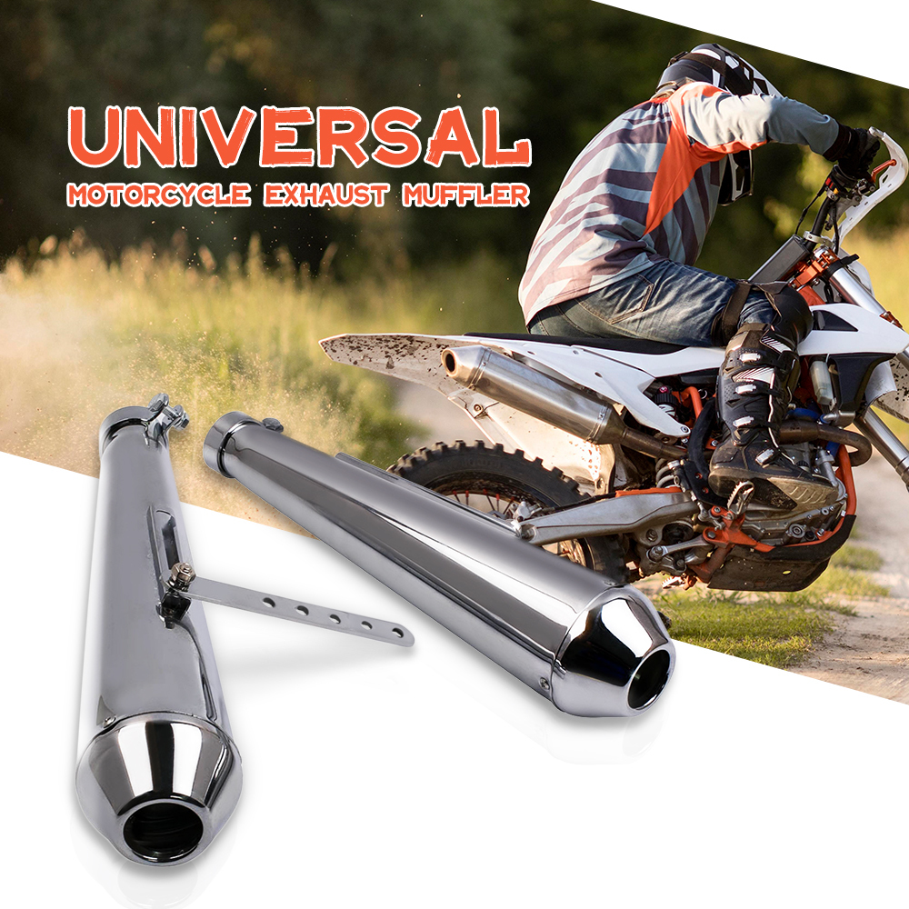 1 Par Universal Moto Racing compatible para Escape Silenciador Exhaust Mufflers Silencers