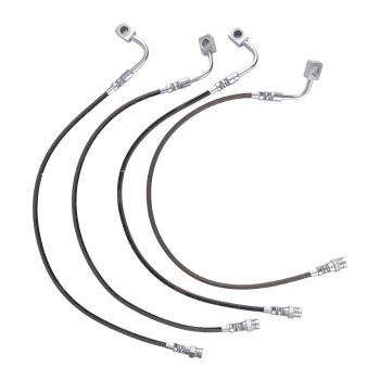 4 Pcs Front & Rear Braided Brake Lines compatible for Jeep Wrangler JK 2007-2018