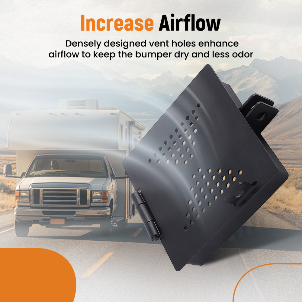 4 x 4 Square RV Bumper End Caps 2x Kit Black for RV Camper Trailer