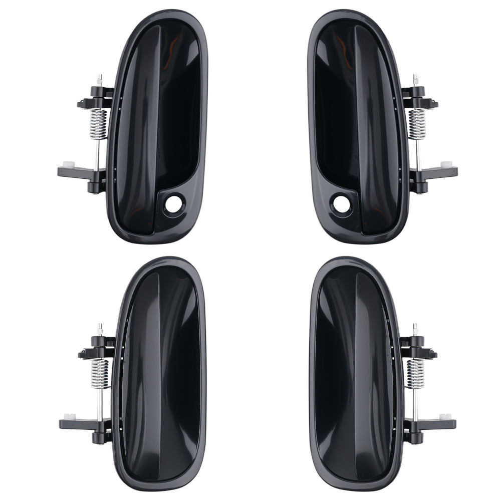 Black Door Handle Front Left Rear compatible for Honda Civic 96-00 HO1520101 4Pcs