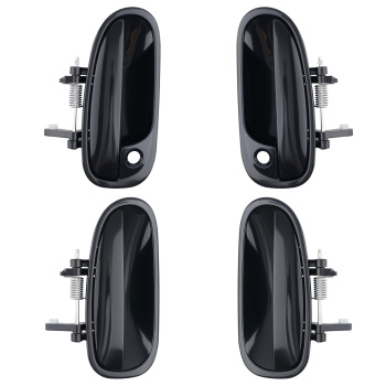 Black Door Handle Front Left Rear compatible for Honda Civic 96-00 HO1520101 4Pcs