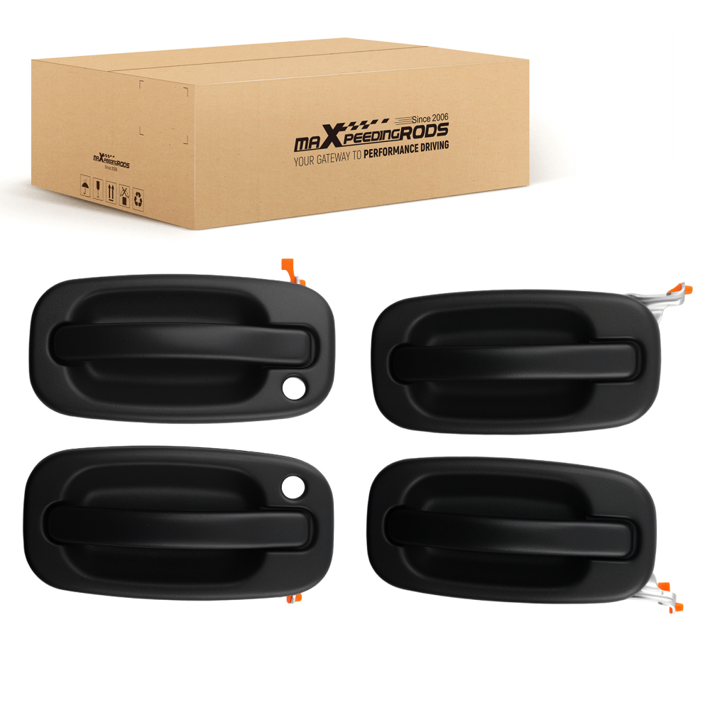 4PC Black Door Handle compatible for Cadillac Escalade 1999-2006 15721571 15915659
