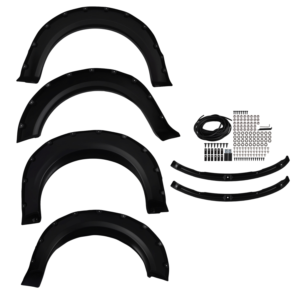 Black 4pc Fender Flares compatible for Ford F150 2009-2014 TRA288113 9L3Z16038 Set