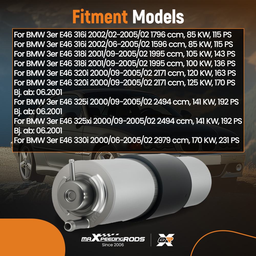 Fuel Filter compatible for BMW 3 E46 318i 320i 325i 330i 13327512018 13327512018