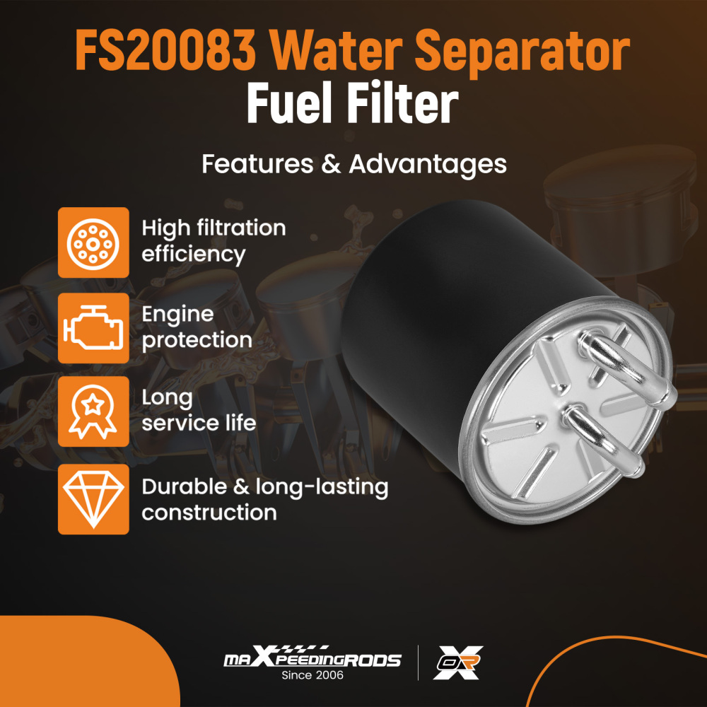 Diesel Filter compatible for Jaguar XE 2.0 TD 2015-onwards T4A18217 Water Sensor DN1908