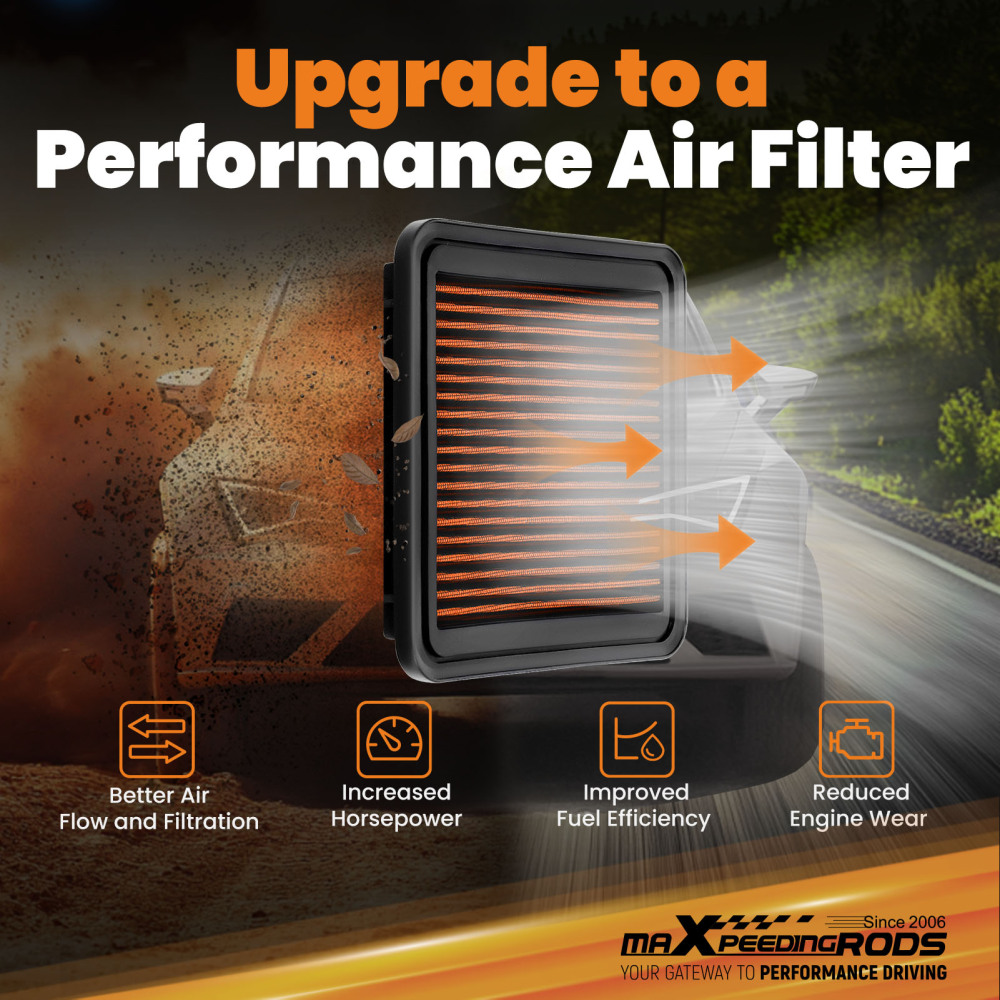 Air Filter Increase Power Acceleration Washable compatible for Subaru H4/H6