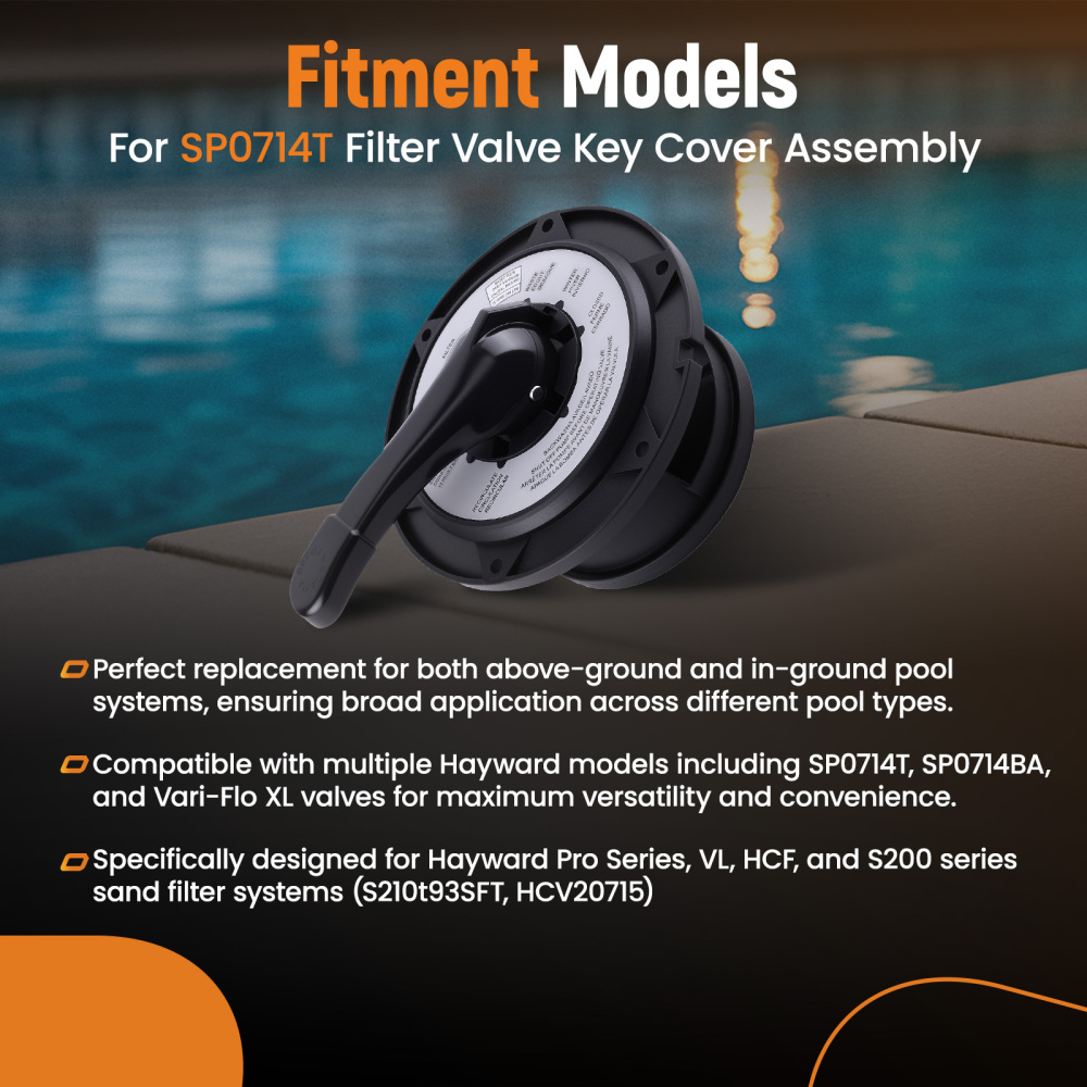 1x New Filter Valve Key Cover Assembly for SP0714T SPX0714BA