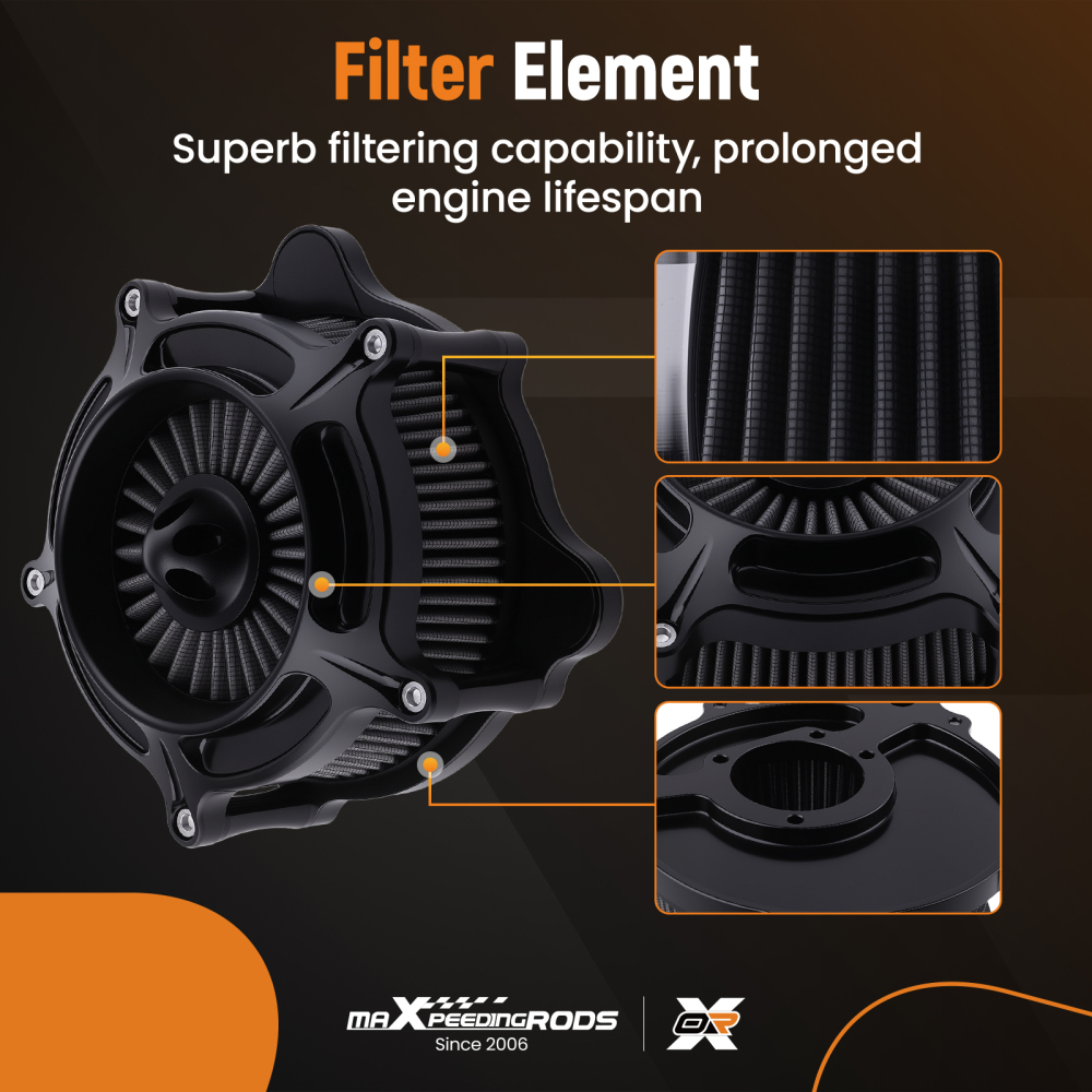 Air Cleaner Intake Filter compatible for Harley Touring Street Glide 08-16 Road Glide Softa