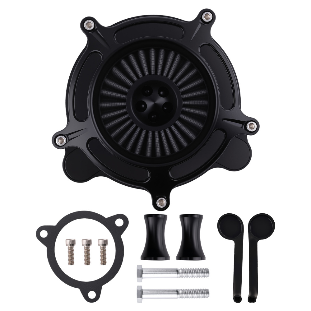 Air Cleaner Black Intake Filter compatible for Harley Touring Street Glide Road Glide 08-16