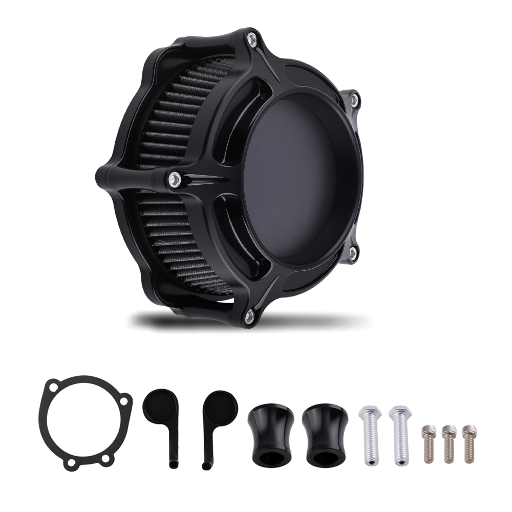 Air Cleaner Filter Aluminum compatible for Harley XL compatible for Sportster 2004-up Aluminum Black