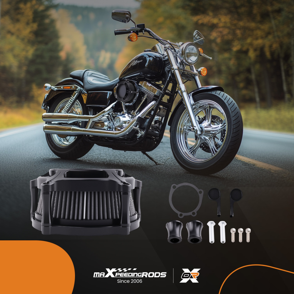 Air Cleaner Filter Aluminum compatible for Harley XL compatible for Sportster 2004-up Aluminum Black