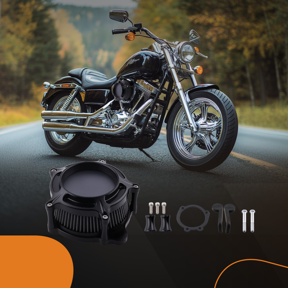 Aluminum Air Cleaner Intake Filter compatible for Harley Dyna 2000-2017 Softail 2000-2015