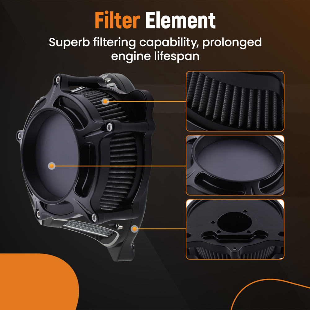 Aluminum Air Cleaner Intake Filter compatible for Harley Dyna 2000-2017 Softail 2000-2015
