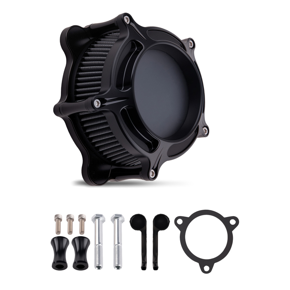 Aluminum Air Cleaner Intake Filter compatible for Harley Touring Street Road Glide 2008-16