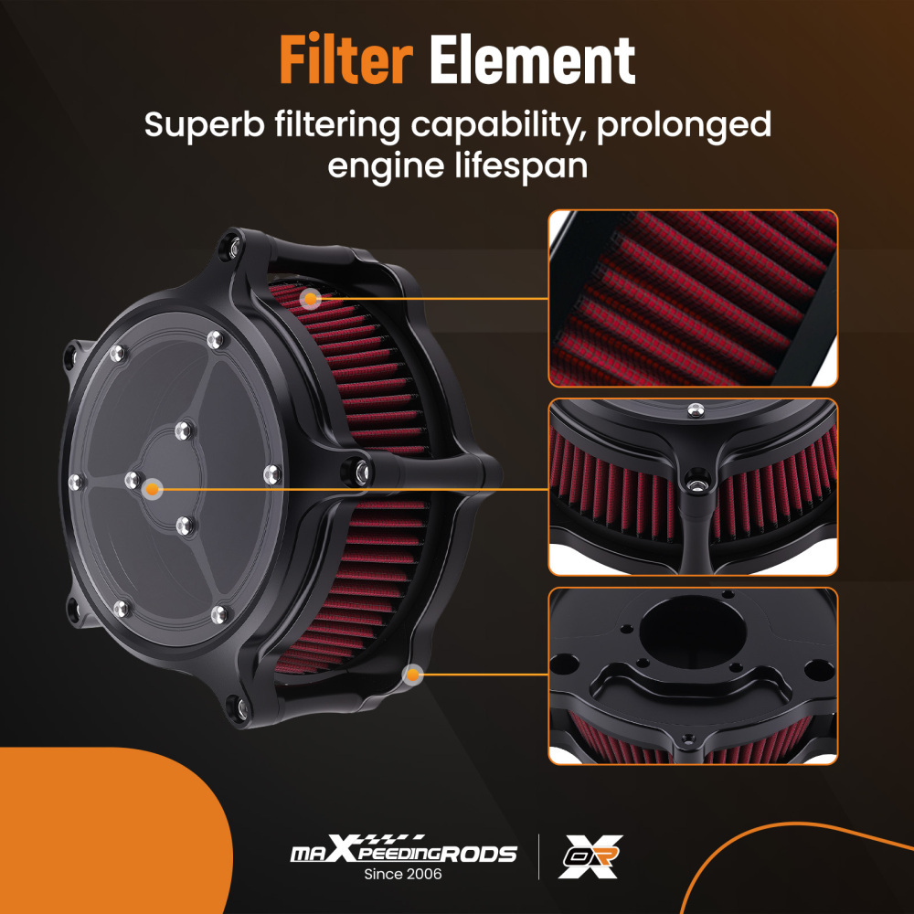 New Air Cleaner Filter Kit Aluminum compatible for Harley XL compatible for Sportster 2004-up Red