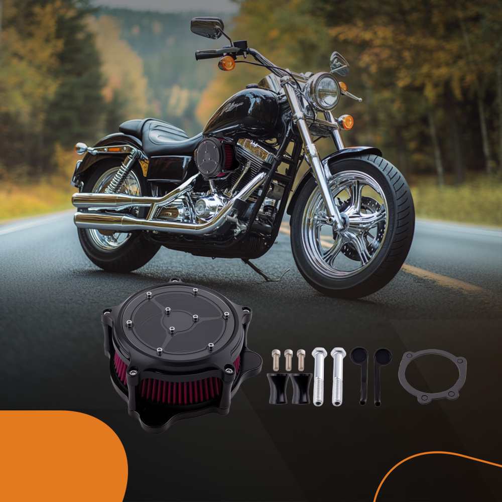 Air Cleaner Filter Aluminum compatible for Harley Dyna 2000-2017 Touring 2000-2007 Softail