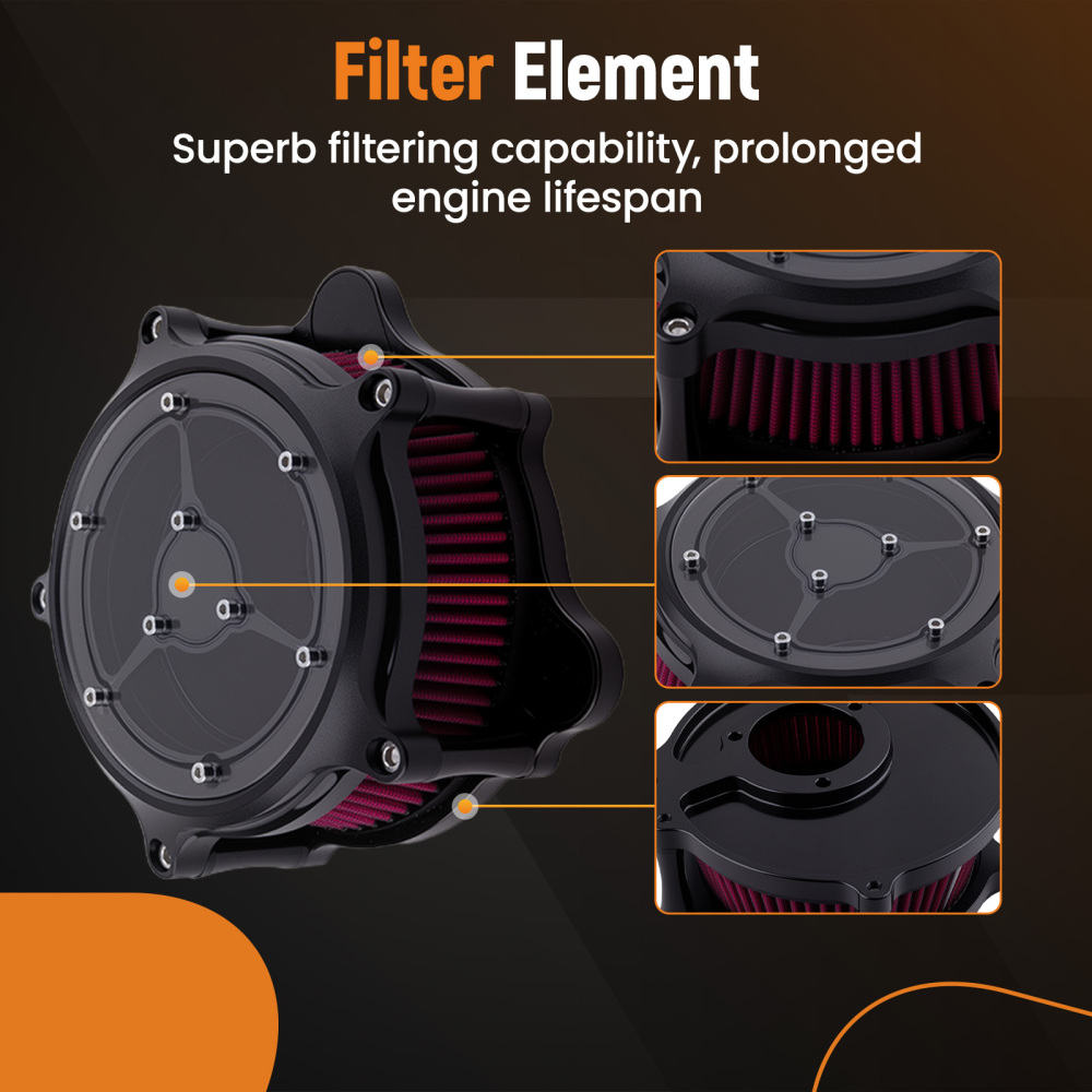 Air Cleaner Filter Aluminum compatible for Harley Dyna 2000-2017 Touring 2000-2007 Softail
