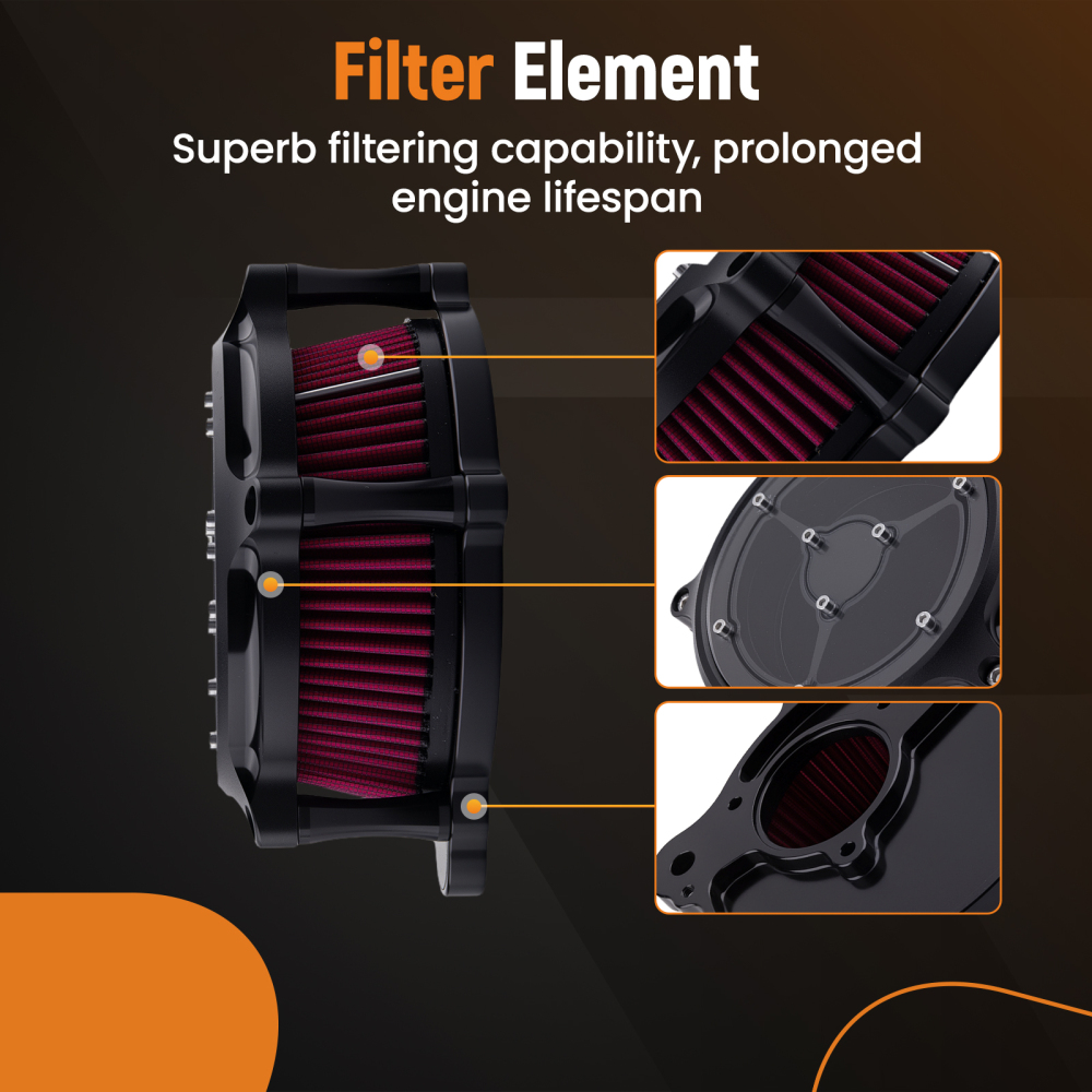 Red Air Cleaner Filter Aluminum compatible for Harley Touring 2017-up Softail 2018