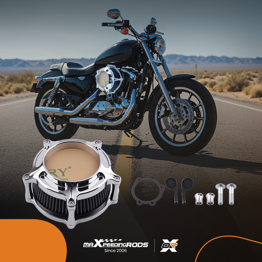 New Air Cleaner Filter Aluminum For compatible for Harley XL compatible for Sportster 2004-up Black