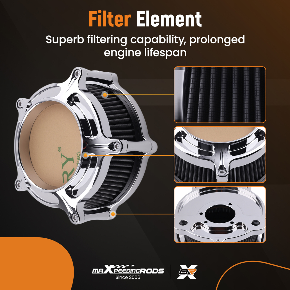 New Air Cleaner Filter Aluminum For compatible for Harley XL compatible for Sportster 2004-up Black