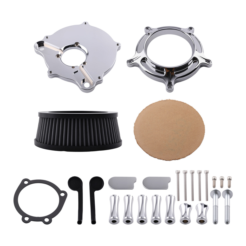 New Aluminum Air Cleaner Filter compatible for Harley Touring 2000-2007 Dyna 00-17 Softail