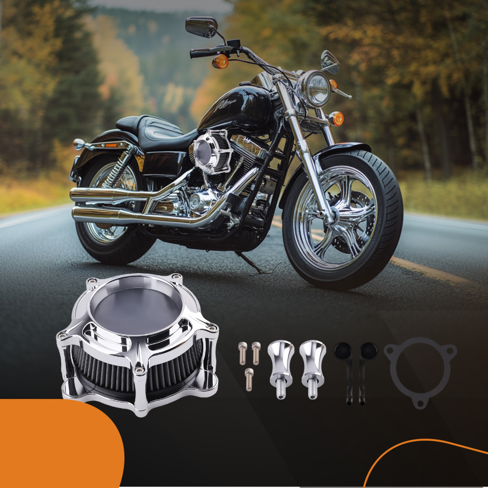 Air Cleaner Filter Aluminum compatible for Harley Touring Street Glide 08-16 Softail 16-17