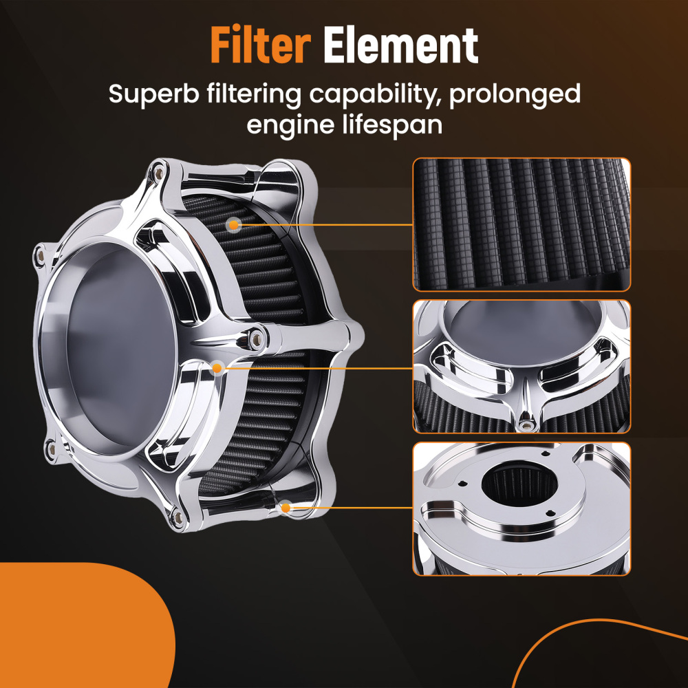 Air Cleaner Filter Aluminum compatible for Harley Touring Street Glide 08-16 Softail 16-17